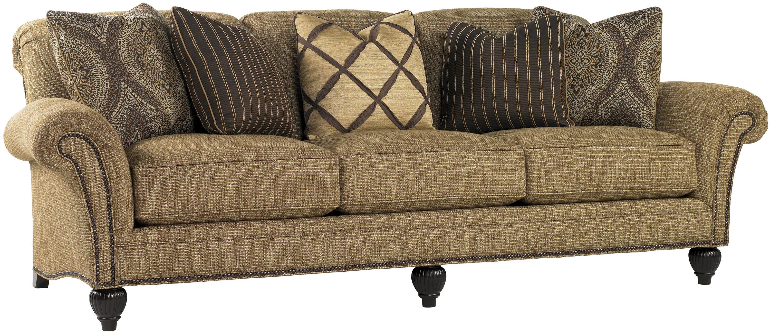 Tommy Bahama Home Royal Kahala Edgewater Rolled Arm Sofa with Nailhead